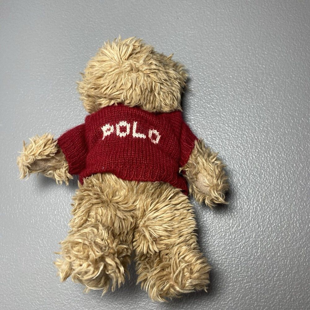 Vintage Ralph Lauren Bear Plush 2002 8" Spelled Out Red Sweater Shaggy Stuffed - Picture 4 of 4